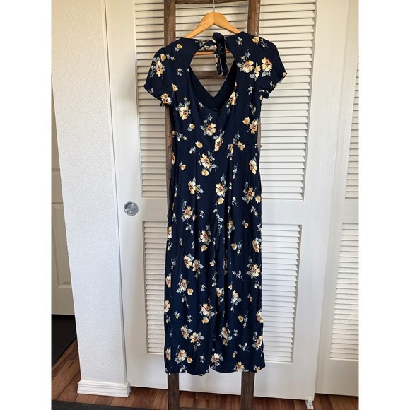 Abercrombie & Fitch Floral Jumpsuit Tie Back V Neck Casual Romper Size S - Picture 4 of 7